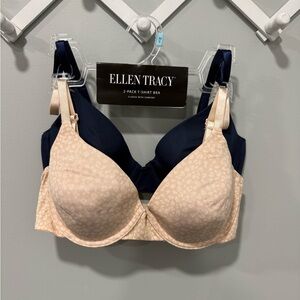 NWT Ellen Tracy 2 pack bra set 34C
